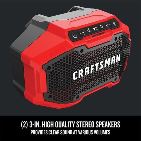 Craftsman V20 Bluetooth Speaker with Lithium Ion Battery, 2.0-Amp Hour, Charger Sold Separately (CMCR001B & CMCB202) in Saudi Arabia