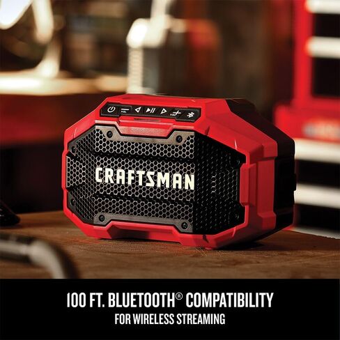 Craftsman V20 Bluetooth Speaker with Lithium Ion Battery, 2.0-Amp Hour, Charger Sold Separately (CMCR001B & CMCB202) in Saudi Arabia