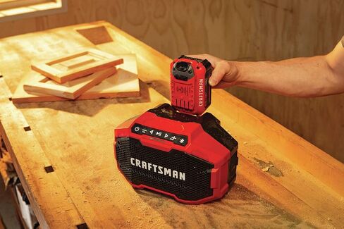 Craftsman V20 Bluetooth Speaker with Lithium Ion Battery, 2.0-Amp Hour, Charger Sold Separately (CMCR001B & CMCB202) in Saudi Arabia