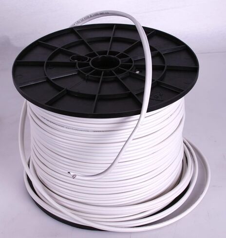 Five Star Cable 500 ft. RG59 Siamese CCTV Combo Coaxial Cable - 20AWG RG59 Video + 18/2 18AWG Power for Surviellance Security System (500 Ft, White) in Kuwait