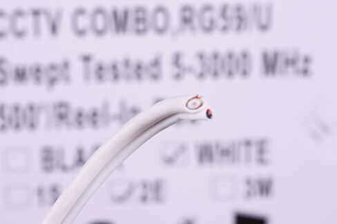 Five Star Cable 500 ft. RG59 Siamese CCTV Combo Coaxial Cable - 20AWG RG59 Video + 18/2 18AWG Power for Surviellance Security System (500 Ft, White) in Kuwait