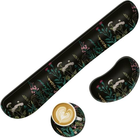 مجموعة وسادة مسند المعصم من الجل للوحة المفاتيح الكبيرة، وسادة دعم وسادة إسفنجية لمعصم الماوس، مضادة للانزلاق، مريحة، مريحة، لتخفيف آلام الكتابة، لمكاتب الكمبيوتر المكتبية، وأجهزة الكمبيوتر المحمولة، والألعاب، والكوكبة in Kuwait