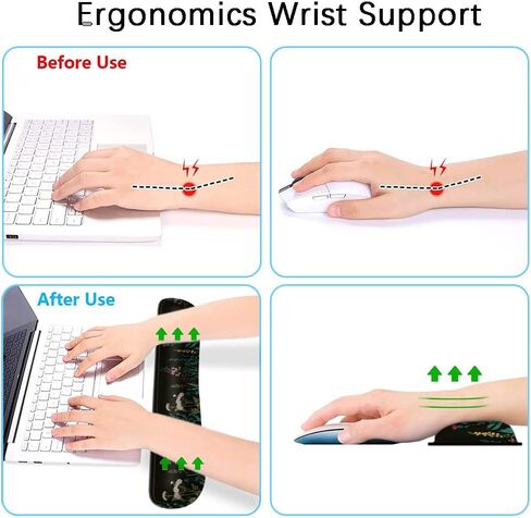 مجموعة وسادة مسند المعصم من الجل للوحة المفاتيح الكبيرة، وسادة دعم وسادة إسفنجية لمعصم الماوس، مضادة للانزلاق، مريحة، مريحة، لتخفيف آلام الكتابة، لمكاتب الكمبيوتر المكتبية، وأجهزة الكمبيوتر المحمولة، والألعاب، والكوكبة in Kuwait