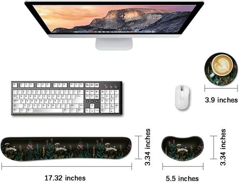 مجموعة وسادة مسند المعصم من الجل للوحة المفاتيح الكبيرة، وسادة دعم وسادة إسفنجية لمعصم الماوس، مضادة للانزلاق، مريحة، مريحة، لتخفيف آلام الكتابة، لمكاتب الكمبيوتر المكتبية، وأجهزة الكمبيوتر المحمولة، والألعاب، والكوكبة in Kuwait