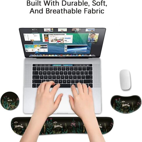 مجموعة وسادة مسند المعصم من الجل للوحة المفاتيح الكبيرة، وسادة دعم وسادة إسفنجية لمعصم الماوس، مضادة للانزلاق، مريحة، مريحة، لتخفيف آلام الكتابة، لمكاتب الكمبيوتر المكتبية، وأجهزة الكمبيوتر المحمولة، والألعاب، والكوكبة in Kuwait