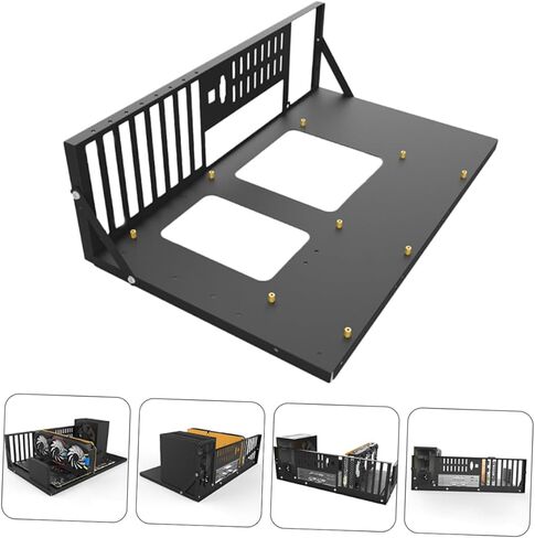 حامل لوحة ام للكمبيوتر من كيه جيه اتش بي في، حامل لوحة ام للكمبيوتر، رف لوحة ام معدني لجهاز تعدين البيتكوين، حافظة لجهاز تعدين العملات الرقمية، دعامة معدنية من الستيل بلون اسود in Kuwait