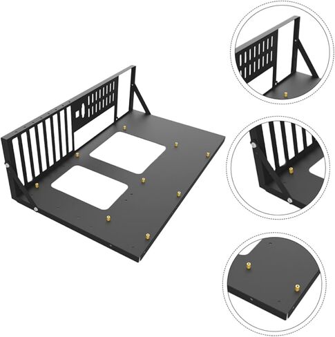 حامل لوحة ام للكمبيوتر من كيه جيه اتش بي في، حامل لوحة ام للكمبيوتر، رف لوحة ام معدني لجهاز تعدين البيتكوين، حافظة لجهاز تعدين العملات الرقمية، دعامة معدنية من الستيل بلون اسود in Kuwait