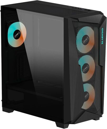 GIGABYTE C301 Glass White - White Mid Tower PC Gaming Case, Tempered Glass, USB Type-C, 4X ARBG Fans Included (GB-C301GW) in Saudi Arabia