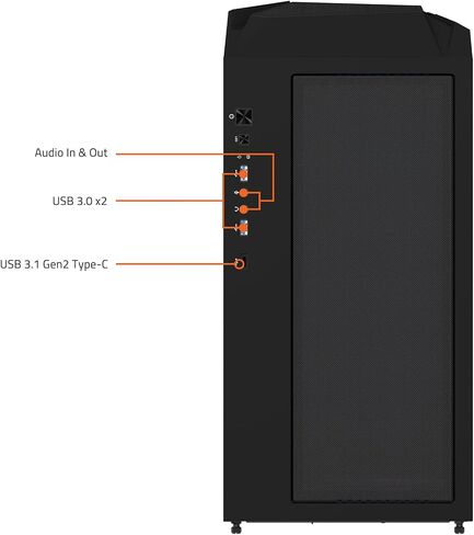 GIGABYTE C301 Glass White - White Mid Tower PC Gaming Case, Tempered Glass, USB Type-C, 4X ARBG Fans Included (GB-C301GW) in Saudi Arabia