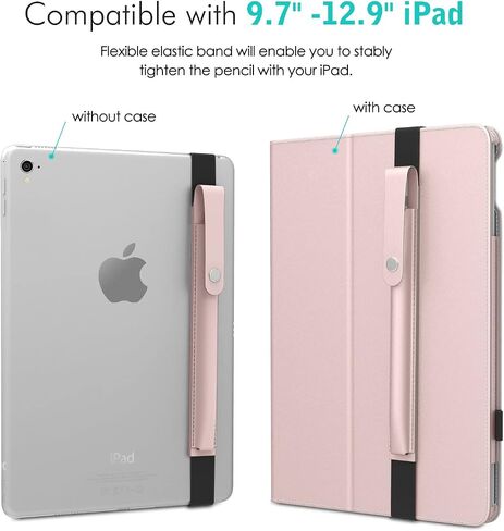 حقيبة أقلام MoKo Apple من جلد البولي يوريثان، جيب مرن قابل للفصل لقلم الرصاص الأول/الثاني لجهاز iPad 9th/8th/7th Gen 10.2 بوصة، iPad Air 4 10.9 بوصة، iPad 9.7 بوصة، iPad Air 3 10.5 بوصة، Blue Star in Kuwait