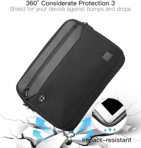 حقيبة حمل لجهاز iPad Pro 12.9 بوصة من Dadanism لجهاز iPad Pro 12.9 M2 الجيل السادس/الخامس/الرابع/الثالث، 12.4 بوصة Galaxy Tab S8+/S7 FE/S7+، 12.3 بوصة Surface Pro 7/6/5/4، مع حزام كتف وجيوب ، أسود in Kuwait