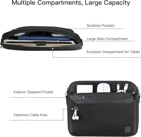 حقيبة حمل لجهاز iPad Pro 12.9 بوصة من Dadanism لجهاز iPad Pro 12.9 M2 الجيل السادس/الخامس/الرابع/الثالث، 12.4 بوصة Galaxy Tab S8+/S7 FE/S7+، 12.3 بوصة Surface Pro 7/6/5/4، مع حزام كتف وجيوب ، أسود in Kuwait