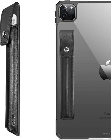 YINVA Pencil Holder Case Compatible with Apple Pencil 2nd Generation and 1st, PU Pencil Cover Accessories Designed for iPad Case and Stylus Pen (Black) in Kuwait