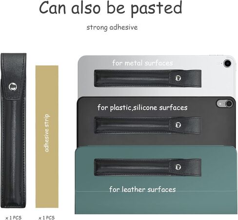 YINVA Pencil Holder Case Compatible with Apple Pencil 2nd Generation and 1st, PU Pencil Cover Accessories Designed for iPad Case and Stylus Pen (Black) in Kuwait