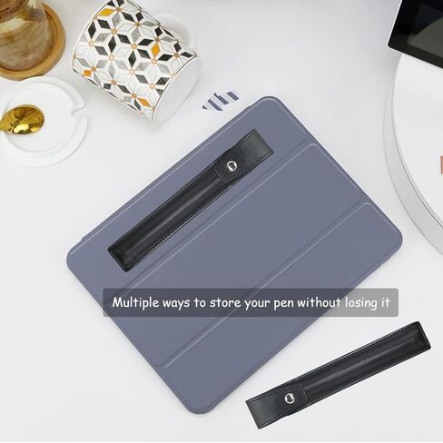 YINVA Pencil Holder Case Compatible with Apple Pencil 2nd Generation and 1st, PU Pencil Cover Accessories Designed for iPad Case and Stylus Pen (Black) in Kuwait