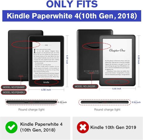 حافظة Ayotu مقاومة للماء لجهاز Kindle Paperwhite 2018 - غطاء ذكي من جلد البولي يوريثان مع خاصية التنبيه/النوم التلقائي - تناسب Amazon All Kindle Paperwhite من الجلد (الجيل العاشر - 2018)، K10 The Horscope in Kuwait