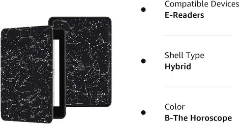 حافظة Ayotu مقاومة للماء لجهاز Kindle Paperwhite 2018 - غطاء ذكي من جلد البولي يوريثان مع خاصية التنبيه/النوم التلقائي - تناسب Amazon All Kindle Paperwhite من الجلد (الجيل العاشر - 2018)، K10 The Horscope in Kuwait