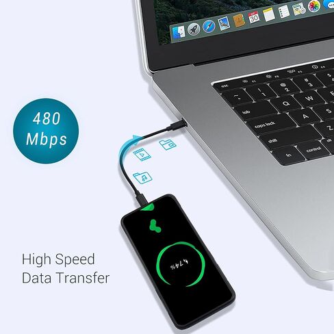 كابل SUMPK USB C إلى USB C 60W، [1.5FT 2-Pack] كابل شاحن PD من النوع C سلك شحن سريع متوافق مع MacBook Air وiPad Pro 2020/2018 وSamsung Galaxy S21/S21+/S20+ Ultra Note 20 وPixel 4/3 XL in Kuwait