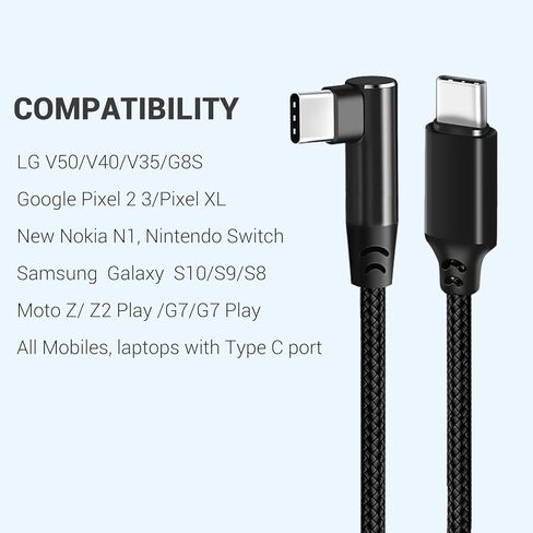 SUMPK USB C to USB C 60W Cable,[1.5FT 2-Pack] Type C PD Charger Cable Fast Charging Cord Compatible with MacBook Air, iPad Pro 2020/2018, Samsung Galaxy S21/S21+/S20+ Ultra Note 20, Pixel 4/3 XL in Kuwait