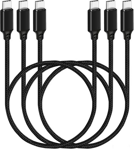 كابل SUMPK USB C إلى USB C 60W، [1.5FT 2-Pack] كابل شاحن PD من النوع C سلك شحن سريع متوافق مع MacBook Air وiPad Pro 2020/2018 وSamsung Galaxy S21/S21+/S20+ Ultra Note 20 وPixel 4/3 XL in Kuwait