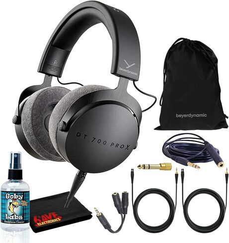 Beyerdynamic DT 700 Pro X Closed-Back Studio Headphones Bundle with Detachable Cable, Headphone Splitter, Extension Cable, and 6AVE Headphone Cleaning Kit in Saudi Arabia