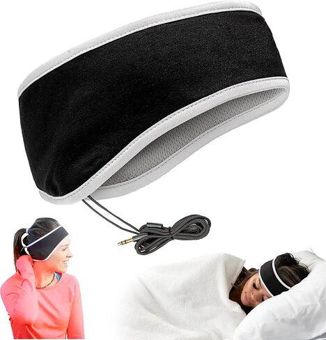 سماعات النوم CozyPhones - سماعات رأس فوق الأذن من شبكة سلكية رفيعة للغاية للنوم الجانبي، والتأمل، والجري، والكمبيوتر المحمول، والهاتف - أزرق in Kuwait