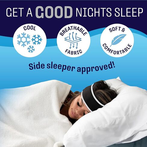سماعات النوم CozyPhones - سماعات رأس فوق الأذن من شبكة سلكية رفيعة للغاية للنوم الجانبي، والتأمل، والجري، والكمبيوتر المحمول، والهاتف - أزرق in Kuwait