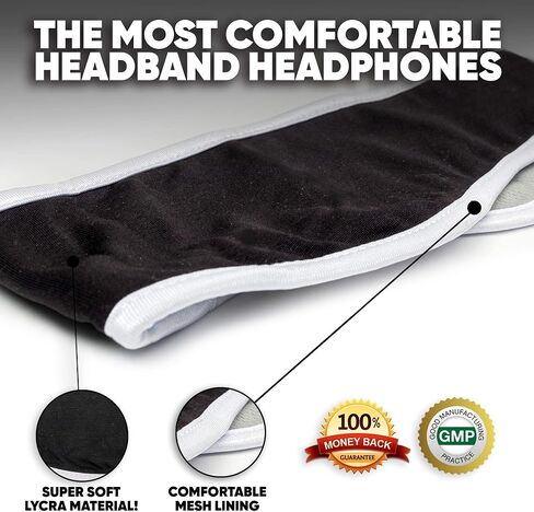 سماعات النوم CozyPhones - سماعات رأس فوق الأذن من شبكة سلكية رفيعة للغاية للنوم الجانبي، والتأمل، والجري، والكمبيوتر المحمول، والهاتف - أزرق in Kuwait