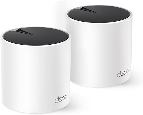 نظام شبكة TP-Link Deco AX3000 WiFi 6 - يغطي ما يصل إلى 4500 قدم مربع، ويحل محل جهاز التوجيه اللاسلكي والموسع، و3 منافذ جيجابت لكل وحدة، ويدعم وصلة إيثرنت الخلفية (Deco X55، عبوتان) (متجدد) in Saudi Arabia