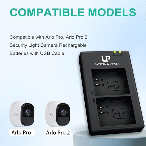 Battery Chagrer Pack for Arlo Pro & Arlo Pro 2 (VMA4400), 2-Pack 2440mAh Li-ion Rechargeable Batteries ONLY for Arlo Pro/Pro 2 Camera, NOT Compatible with Arlo Ultra, Ultra 2, Pro 3, Pro 4, Arlo Go in Kuwait