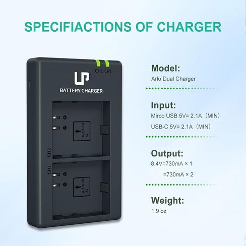 Battery Chagrer Pack for Arlo Pro & Arlo Pro 2 (VMA4400), 2-Pack 2440mAh Li-ion Rechargeable Batteries ONLY for Arlo Pro/Pro 2 Camera, NOT Compatible with Arlo Ultra, Ultra 2, Pro 3, Pro 4, Arlo Go in Kuwait