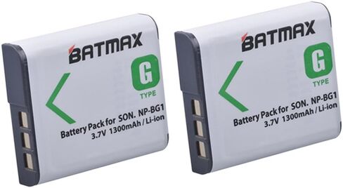 Batmax 2 قطعة بطارية NP-BG1 + شاحن USB مزدوج LED مع منفذ نوع C لسوني NP-BG1 سوني DSC-H3 DSC-H7 DSC-H9 DSC-H10 DSC-H20 DSC-H50 DSC-H55 DSC-H70 DSC-HX30V، DSC - كاميرات W290، DSC-WX1، DSC-HX10V in Saudi Arabia