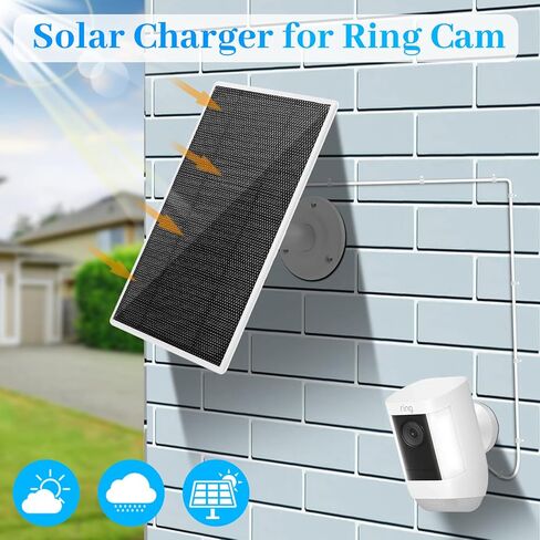 شاحن لوحة شمسية للكاميرا، متوافق مع كاميرا رينج سبوت لايت بلس/برو، كاميرا رينغ ستيك اب، كيبل بطول 13 قدم، مع محول قابس USB نوع C الى حلقة in Kuwait