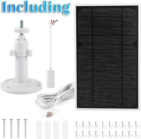 شاحن لوحة شمسية للكاميرا، متوافق مع كاميرا رينج سبوت لايت بلس/برو، كاميرا رينغ ستيك اب، كيبل بطول 13 قدم، مع محول قابس USB نوع C الى حلقة in Kuwait