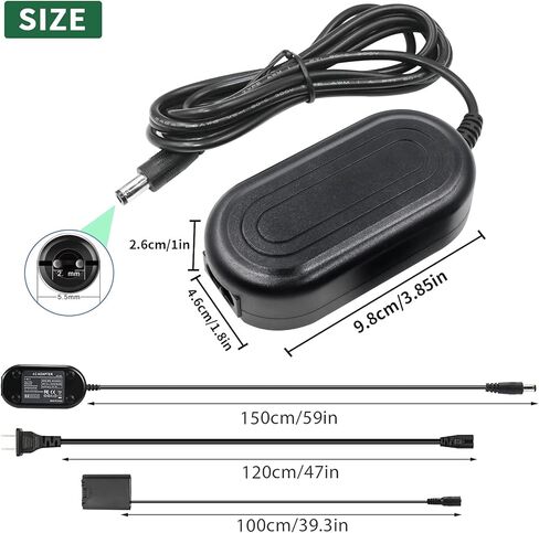 مجموعة محول طاقة تيار متردد لبطارية سوني الفا A7 III A6600 A7C A1 FX3 A7R3 A7R IV A7S III A9 A9R A9R A9S A9S استبدال بطارية BC-QZ1 من ان بي FZ100 in Kuwait