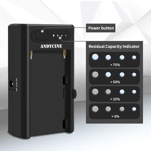 ANDYCINE Multi Function NP-F Battery Plate,Type-C PD Output Input,DC 8.4V,12.4V Power Output,Power System for Camera Related Accessories and Cellphone,Mobile Devices in Kuwait