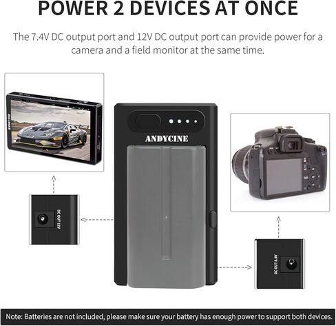 ANDYCINE Multi Function NP-F Battery Plate,Type-C PD Output Input,DC 8.4V,12.4V Power Output,Power System for Camera Related Accessories and Cellphone,Mobile Devices in Kuwait