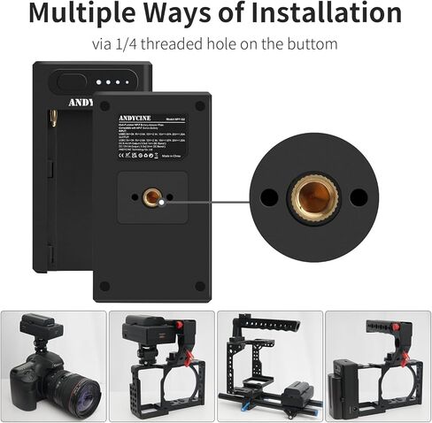 ANDYCINE Multi Function NP-F Battery Plate,Type-C PD Output Input,DC 8.4V,12.4V Power Output,Power System for Camera Related Accessories and Cellphone,Mobile Devices in Kuwait