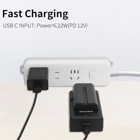 ANDYCINE Multi Function NP-F Battery Plate,Type-C PD Output Input,DC 8.4V,12.4V Power Output,Power System for Camera Related Accessories and Cellphone,Mobile Devices in Kuwait