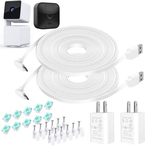كابل طاقة ومحول DIANMU بطول 10 أقدام لكاميرا Wyze Cam Pan V3 داخلي/خارجي، وميض خارجي (الجيل الثالث)، شاحن سلك شحن تمديد على شكل حرف L لكاميرا الأمان (ليس لكاميرا Wyze Cam V3)، عبوتان in Saudi Arabia