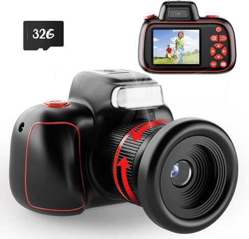 Digital Camera, GREENKINDER 4K Digital Camera for Kids Video 32GB SD Card 10X 48M Digital Zoom, Compact Point and Shoot Camera, Portable Small Camera for Teens Students Boys Girls Seniors in Kuwait