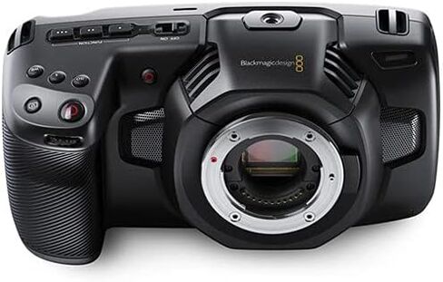 كاميرا سينما الجيب بتصميم Blackmagic بدقة 4K (CINECAMPOCHDMFT4K) + عدسة Olympus مقاس 45 مم + بطاقة ذاكرة سعة 64 جيجابايت + بطارية LPE6 + شاحن خارجي + قارئ بطاقات + برنامج Corel للصور + المزيد in Kuwait