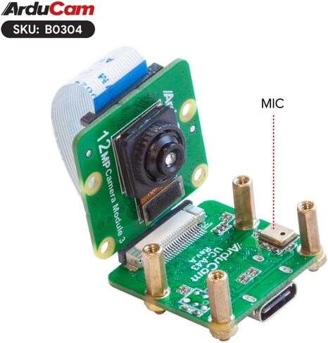 Arducam IMX708 USB Camera Module 3, 12MP UVC Camera, with 75°(D) Fixed-Focus Stock Lens, Compatible with Windows, Linux, Mac, Android in Saudi Arabia