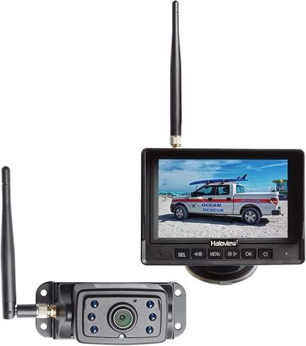 Haloview MC5111 5 بوصة 720 بكسل HD نظام كاميرا احتياطية رقمية لاسلكية 5 بوصة شاشة LCD للرؤية الخلفية وIP69K مقاوم للماء عكس مدمج في مجموعة DVR للشاحنات/المقطورة/الحافلة/RVs/التقاط/التخييم/الشاحنات الصغيرة in Kuwait