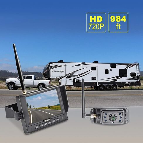 Haloview MC5111 5 بوصة 720 بكسل HD نظام كاميرا احتياطية رقمية لاسلكية 5 بوصة شاشة LCD للرؤية الخلفية وIP69K مقاوم للماء عكس مدمج في مجموعة DVR للشاحنات/المقطورة/الحافلة/RVs/التقاط/التخييم/الشاحنات الصغيرة in Kuwait