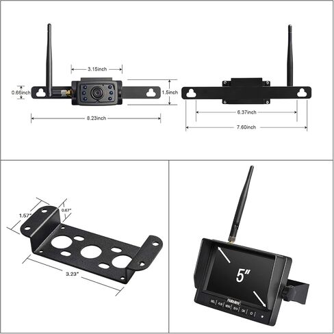 Haloview MC5111 5 بوصة 720 بكسل HD نظام كاميرا احتياطية رقمية لاسلكية 5 بوصة شاشة LCD للرؤية الخلفية وIP69K مقاوم للماء عكس مدمج في مجموعة DVR للشاحنات/المقطورة/الحافلة/RVs/التقاط/التخييم/الشاحنات الصغيرة in Kuwait