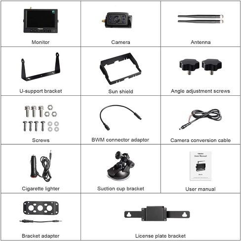 Haloview MC5111 5 بوصة 720 بكسل HD نظام كاميرا احتياطية رقمية لاسلكية 5 بوصة شاشة LCD للرؤية الخلفية وIP69K مقاوم للماء عكس مدمج في مجموعة DVR للشاحنات/المقطورة/الحافلة/RVs/التقاط/التخييم/الشاحنات الصغيرة in Kuwait