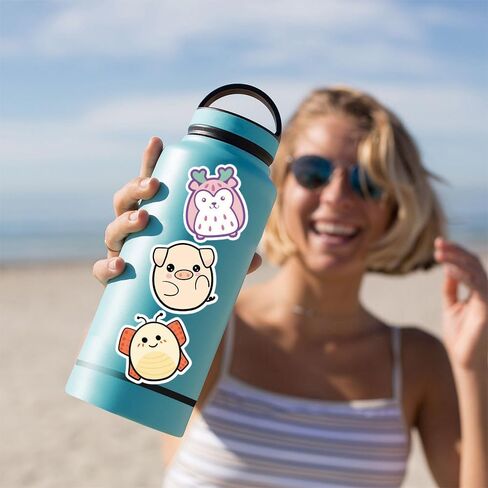 LOVELYLIFE 100 قطعة من ملصقات Squish Mellow ملصقات حيوانات لطيفة من الفينيل ملصقات مقاومة للماء للبالغين والمراهقين والأطفال والبنات والأولاد لتدوين اليوميات وقارورة ماء وزجاجة مياه وغيتار ولوح تزلج ونافذة سيارة وكمبيوتر محمول وحافظة هاتف ديكور (أبيض-حيوا in Kuwait