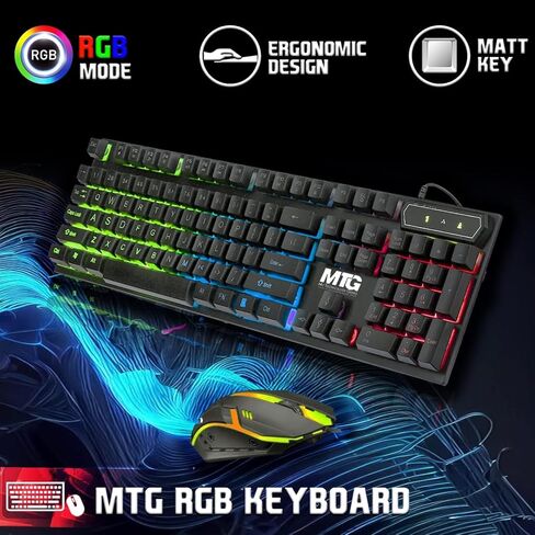 كمبيوتر MTG Aurora Max Gaming Tower PC- Intel i7 الجيل الرابع، RTX 4060 8GB DDR6، 16GB ARGB RAM، 256GB Nvme + 2TB HDD، ماوس لوحة مفاتيح RGB، مكبر صوت، تبريد سائل، كاميرا ويب، Win 10 Pro in Kuwait