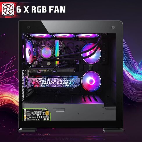 كمبيوتر MTG Aurora Max Gaming Tower PC- Intel i7 الجيل الرابع، RTX 4060 8GB DDR6، 16GB ARGB RAM، 256GB Nvme + 2TB HDD، ماوس لوحة مفاتيح RGB، مكبر صوت، تبريد سائل، كاميرا ويب، Win 10 Pro in Kuwait